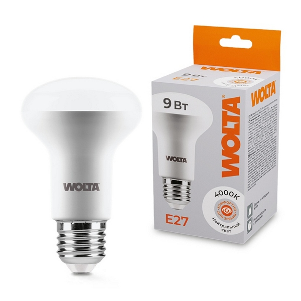 

Светодиодная лампа 9Вт 4000K E27 Wolta 25S63R9E27, 25S63R9E27