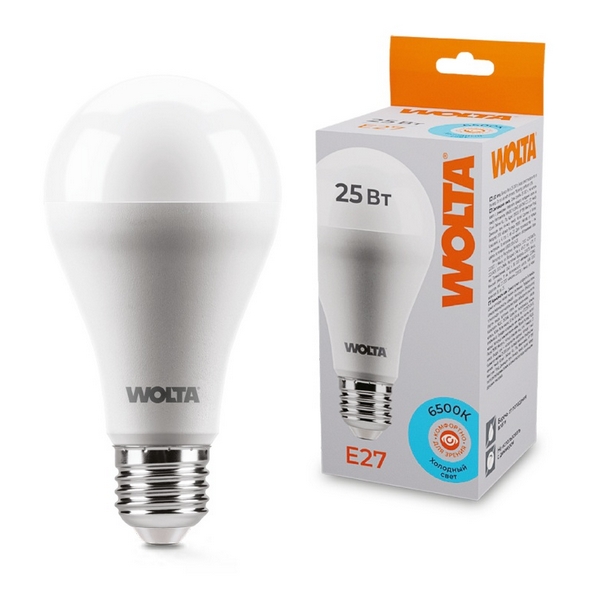 

Светодиодная лампа 25Вт 6500К E27 Wolta 25W67BL25E27, 25W67BL25E27