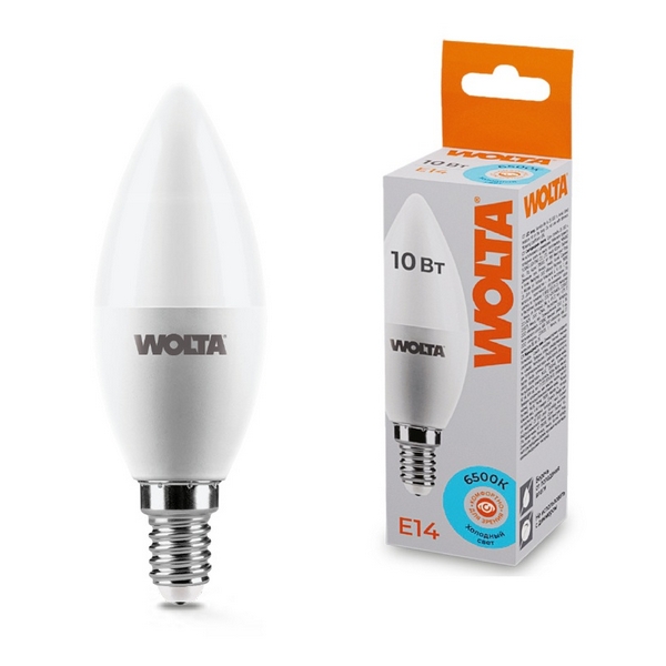 

Светодиодная лампа 10Вт 6500K E14 Wolta 25WC10E14, 25WC10E14