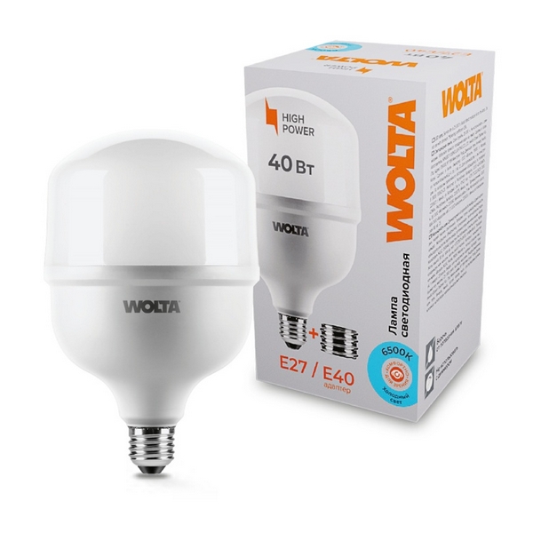 

Светодиодная лампа 40Вт 6500К Е27/Е40 Wolta 25WHP40E27/40, 25WHP40E27/40