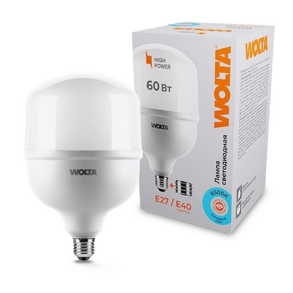 

Светодиодная лампа 60Вт 6500К Е27/Е40 Wolta 25WHP60E27/40, 25WHP60E27/40