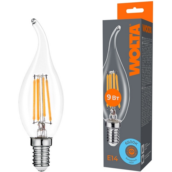 

Светодиодная лампа FILAMENT 6500K Е14 Wolta WF-CT35-9W6KE14, WF-CT35-9W6KE14