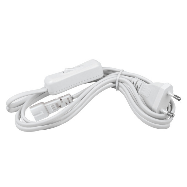 

Сетевой шнур Lumin'arte WIC-CIC-2PIN-C7-PL с вилкой и выключателем, разъем C7, 2PIN, 1.5м белый, WIC-CIC-2PIN-C7-PL