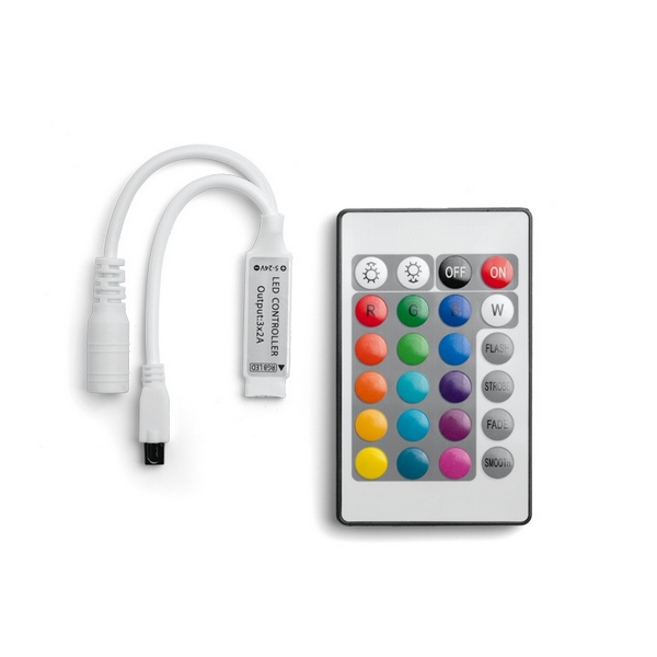 

Контроллер Wolta WLC-CP/04 с пультом мини для светодиодной ленты RGB разъем питания DC Jack "МАМА" 3-pin 5-24В, WLC-CP/04