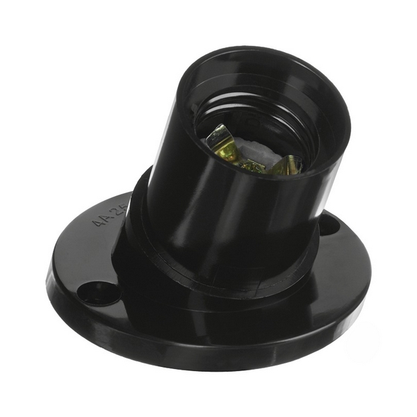 

Патрон Wolta WLH-014 E27 настенный наклонный, карболитовый, цвет черный, Wlh WLH-014