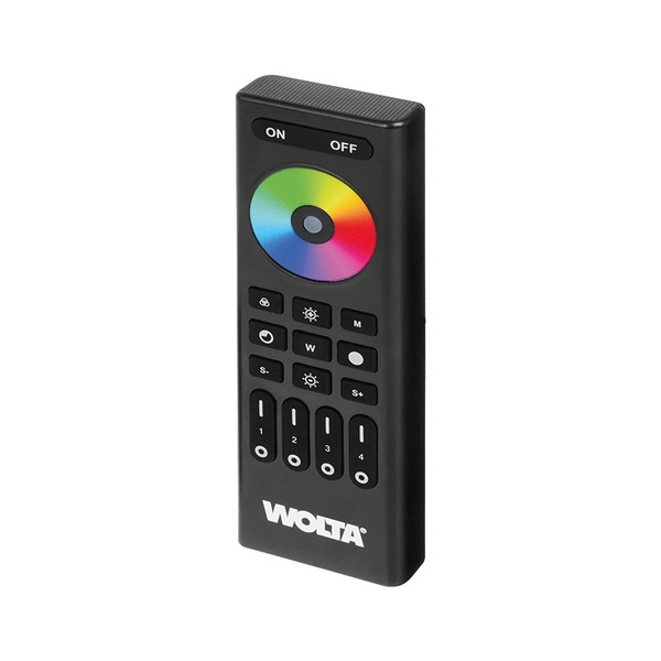 

Пульт Wolta SMART WRC-07/BK для лент RGB, RGBW, RGBW+MIX, 4 зоны IP20 2,4ГГц черный, WRC-07/BK