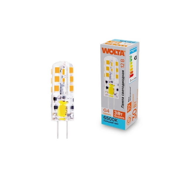 

Светодиодная лампа 3Вт 6500K G4 12В Wolta WSTD-JC-12V3W6KG4-S, WSTD-JC-12V3W6KG4-S