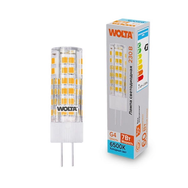 

Светодиодная лампа 7Вт 6500K G4 Wolta WSTD-JC-220V7W6KG4-C, WSTD-JC-220V7W6KG4-C