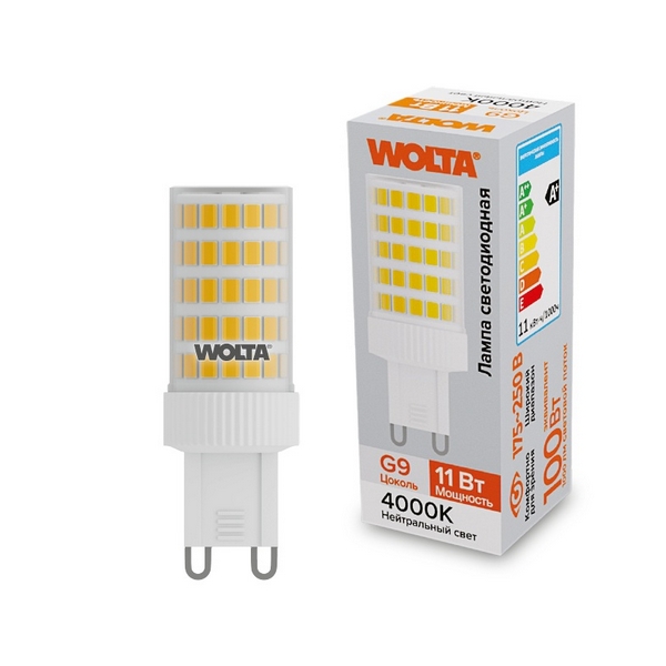 

Светодиодная лампа 11Вт 4000K G9 Wolta WSTD-JCD-11W4KG9-C, WSTD-JCD-11W4KG9-C