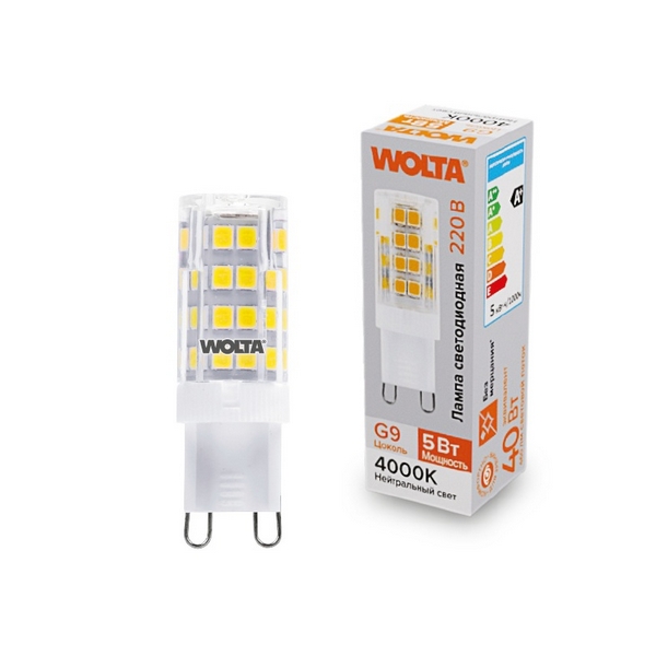 

Светодиодная лампа 5Вт 4000K G9 Wolta WSTD-JCD-5W4KG9-C, WSTD-JCD-5W4KG9-C