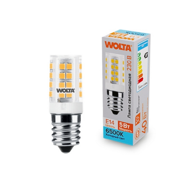 

Светодиодная лампа 5Вт 6500K E14 Wolta WSTD-JCD-5W6KE14-C, WSTD-JCD-5W6KE14-C