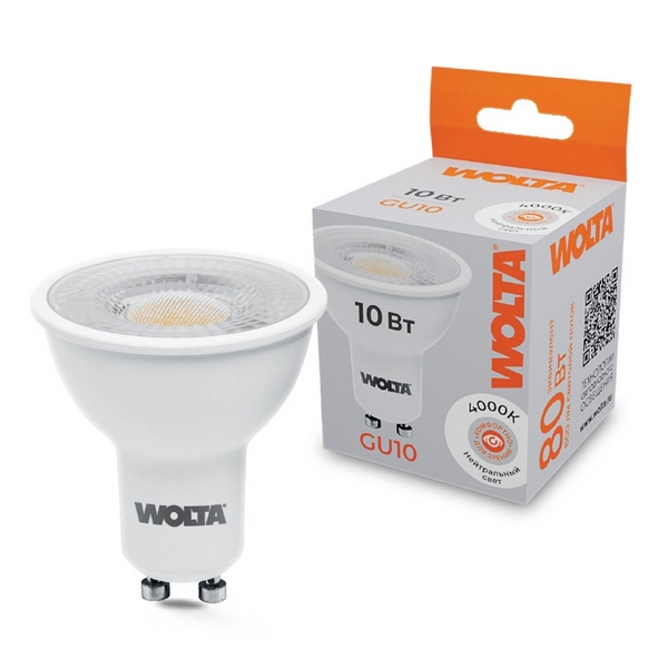 

Светодиодная лампа 10Вт 4000K GU10 с линзой Wolta WSTD-PAR16-220V10W4KGU10-L, WSTD-PAR16-220V10W4KGU10-L