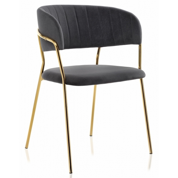 

Стул Woodville на металлокаркасе Kamelia grey / gold 11777, Kamelia 11777