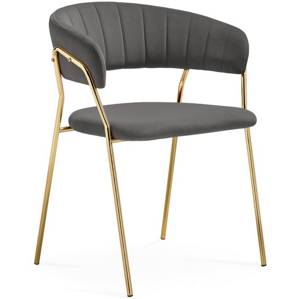 

Стул Woodville на металлокаркасе Kamelia 1 dark gray / gold 15470, Kamelia 15470