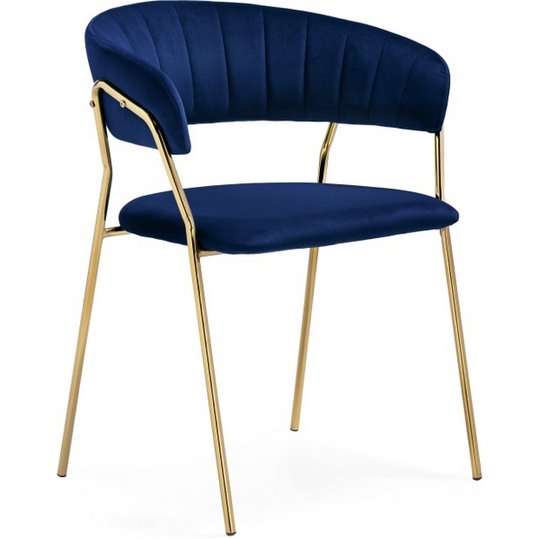 

Стул на металлокаркасе Woodville Kamelia 1 dark blue / gold, Kamelia 15715