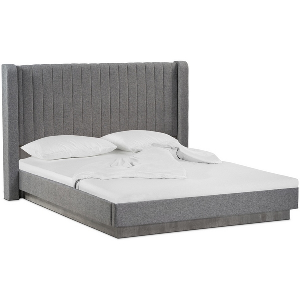 

Кровать Tulip 160х200 с ПМ метрополитан грей / белая матовая 406291 Woodville, 406291