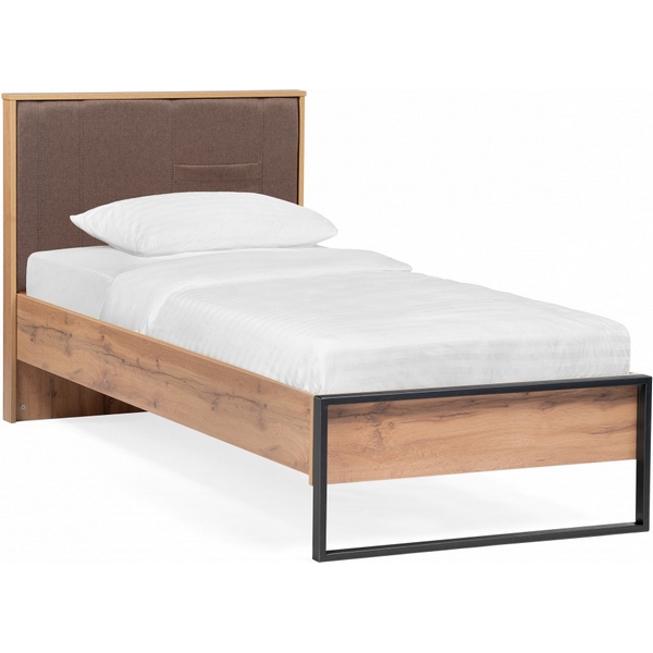 

Кровать Woodville Iris 90х200 металл дуб вотан / черный муар арт.406519, 406519