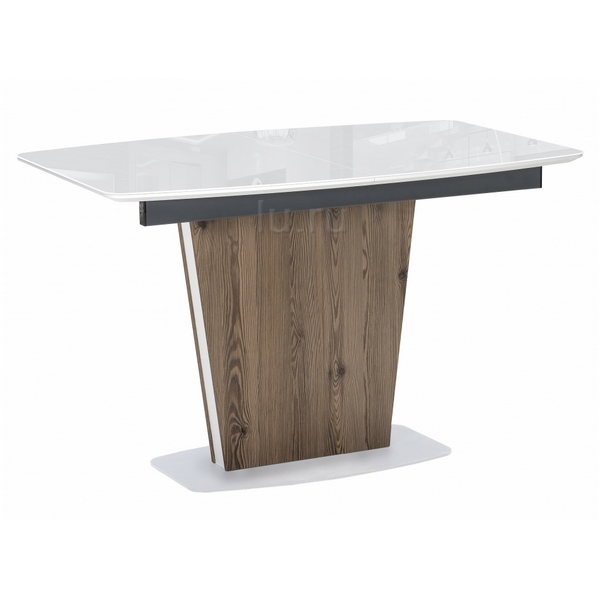 

Стол на тумбе лиственница / пластина белая белый Woodville Теон 462114, Теон 462114