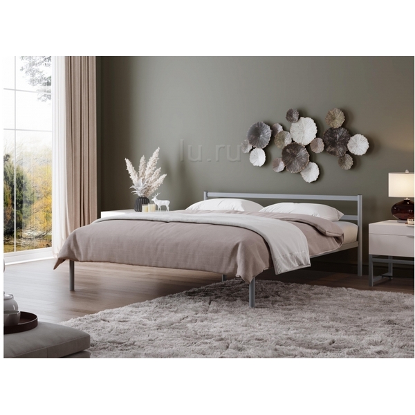 

Двуспальная кровать Woodville Фади 160х200 серая 462539, Фади 462539