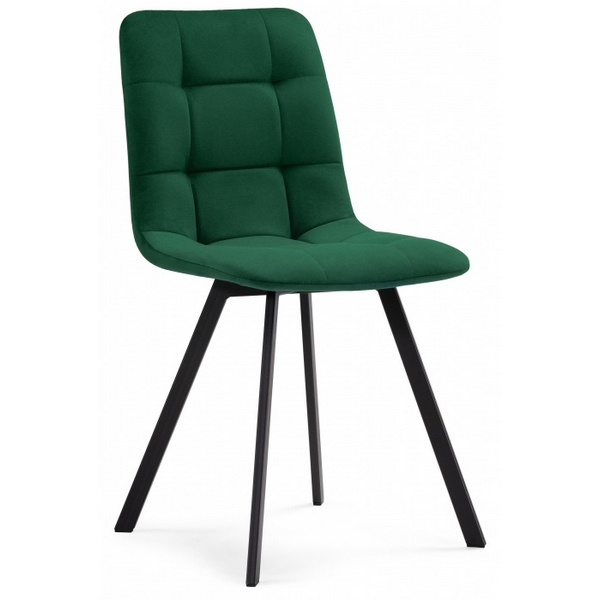 Изображение товара Обеденные стулья Чилли на металлокаркасе велюровые, цвет зеленый или черный