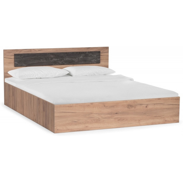 

Кровать Woodville Taika 160х200 дуб золотой / камень темный, Taika 499623