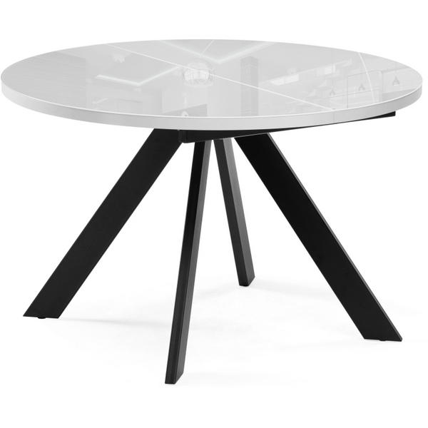 

Стол 120(160)х120х75 белый / черный Woodville Веллор 502178, Веллор 502178