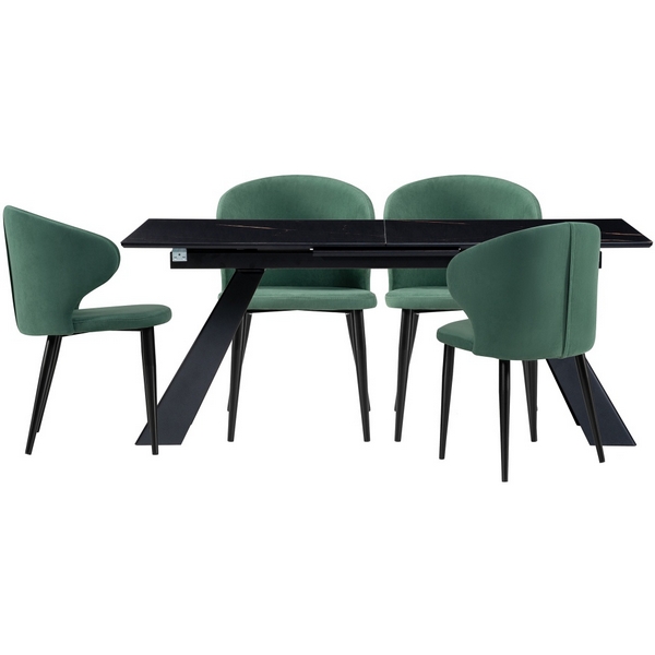 

Обеденная группа Woodville Денлиан катания изумруд / обсидиан / черный 518717, Денлиан 518717