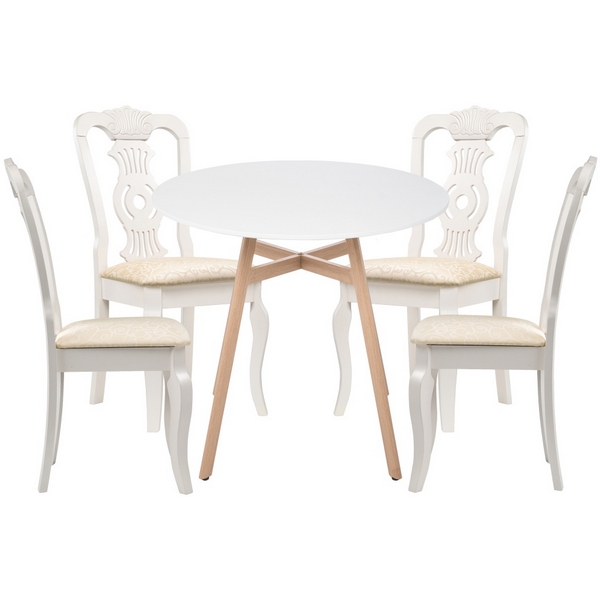 

Обеденная группа Woodville Акутто 80 white 527488, Номиа 527488