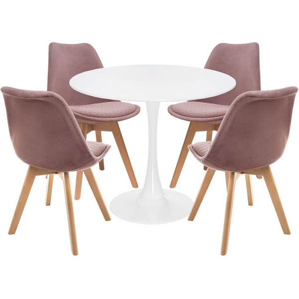 

Обеденная группа Woodville Ахели light purple / wood / white 528185, Ахели 528185