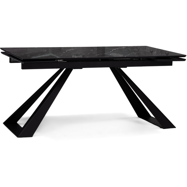 

Стеклянный стол Woodville Маккарти 160(220)х90х75 дарк / черный 553532, Маккарти 553532