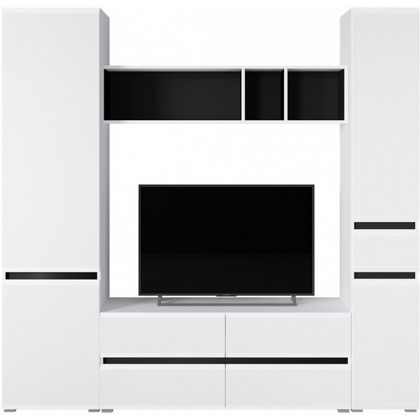 

Модульная гостиная Сейдиль комплектация 4 (Сейдиль белый премиум / черный / белый глянец комплектация 4) Mobi арт.567936, Сейдиль 567936