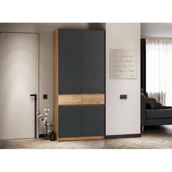 

Шкафы Woodville Молд 1000 дуб крафт золотой / серый графит, Аделисия 581543