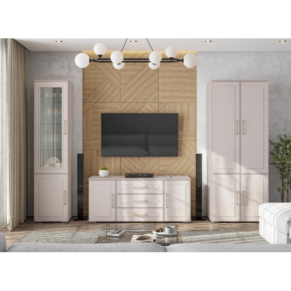 

Стенка Woodville Мотру кашемир / шампань комплектация 3 арт.584209, 584209