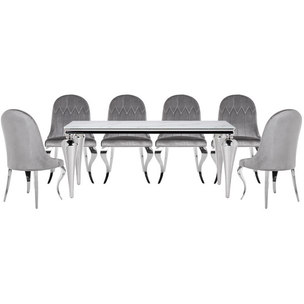 

Обеденная группа Woodville Карли white / gray, 599469