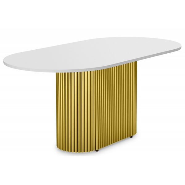 

Кухонный стол Notta Барон О 160 х 90 белая пленка шагрень / золотые ноги, 620207