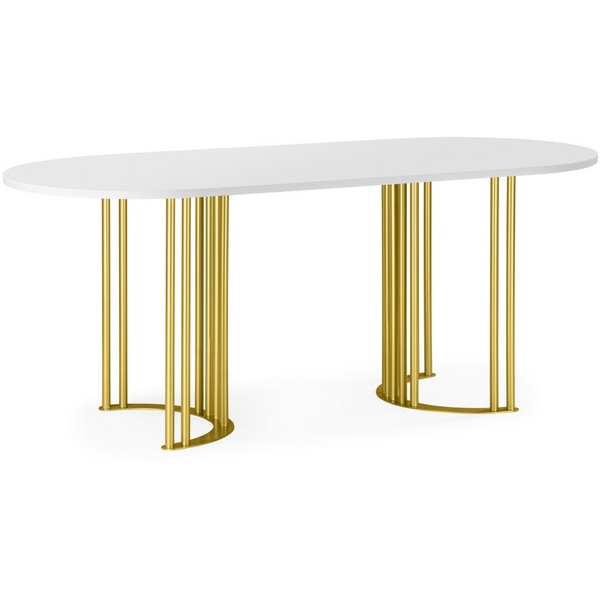 

Кухонный стол Notta Хьюго О 160 х 90 белая шагрень пленка / золотые ноги, 620408