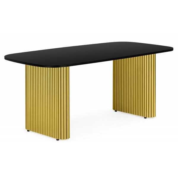 

Кухонный стол Notta Бавария B 200 х 90 черная пленка шагрень / золото, 620583