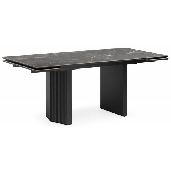 

Кухонный стол Woodville Монерон 180x90 nero marquina / черный, Графит, 621196