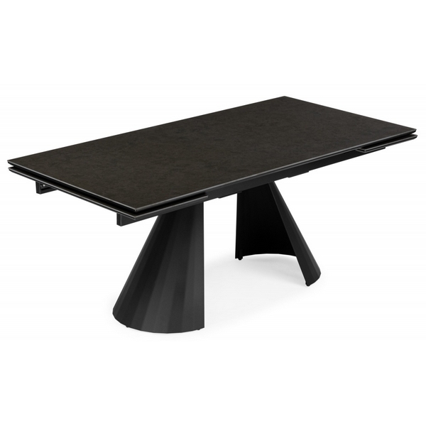 

Керамический стол Шелтон 180(260)x90 massa ink gray / черный 621512 Woodville, 621512