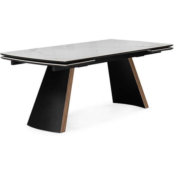 

Кухонный стол Woodville Симмонс 180(260)x90 statuario titan gloss / черный / орех дуб монтана, 621517