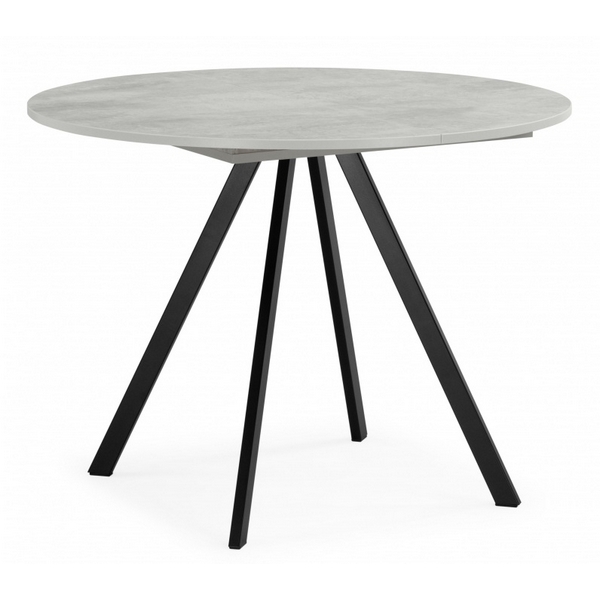 

Кухонный стол Woodville Карпер 90(120) бетон метрополитан / черный матовый, 622873