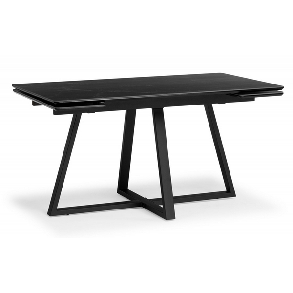 Изображение товара Кухонный стол Notta Памелла 120(180)х80 шекспир чёрный металл керамика