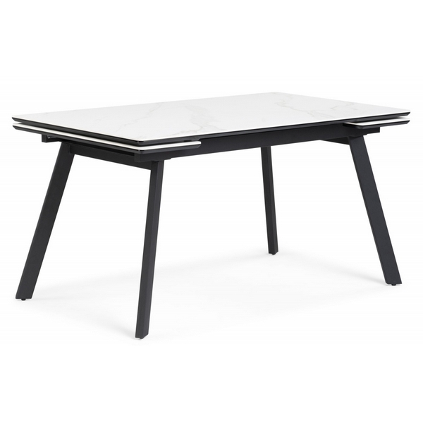 

Кухонный стол Notta Норман 120(180)х80 snow (alpin) white / черный, 622885