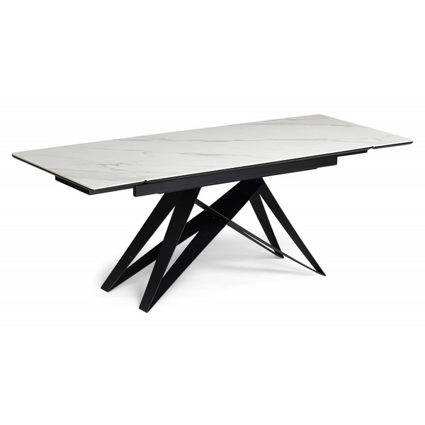 

Кухонный стол Notta Блэкберн 140(200)х80 белый мрамор snow white / черный, 625929