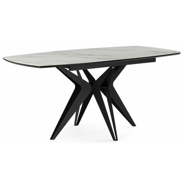 

Керамический стол Риполь 160(205)х89 белый с прожилками gilt white / черный 625969 Notta, 625969