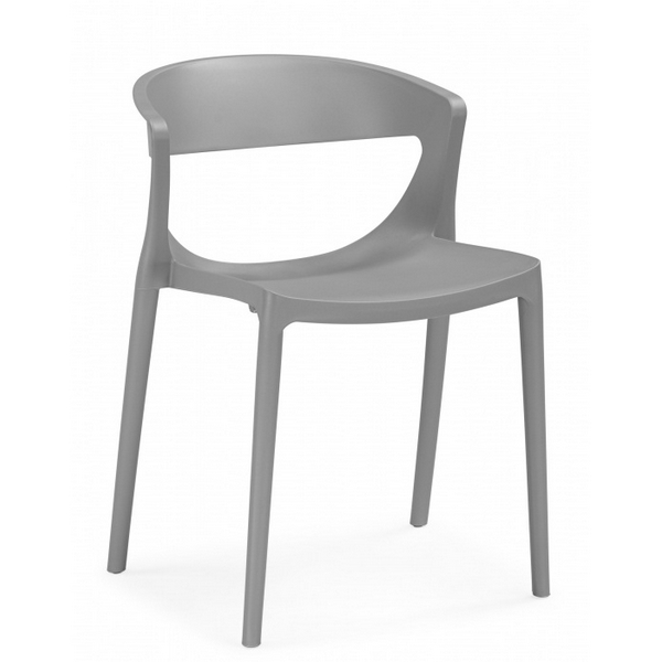Изображение товара Пластиковый стул Градно жесткий серый для улицы и дома
