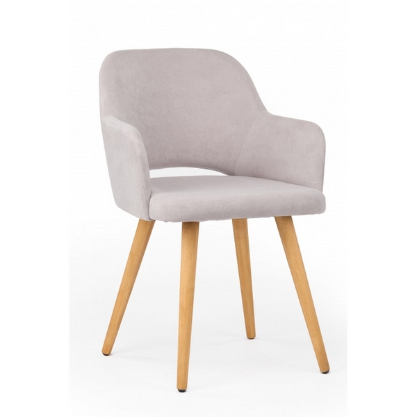 Изображение товара Стул деревянный Эолин светло-серый из дерева и велюра стиль Модерн 631724