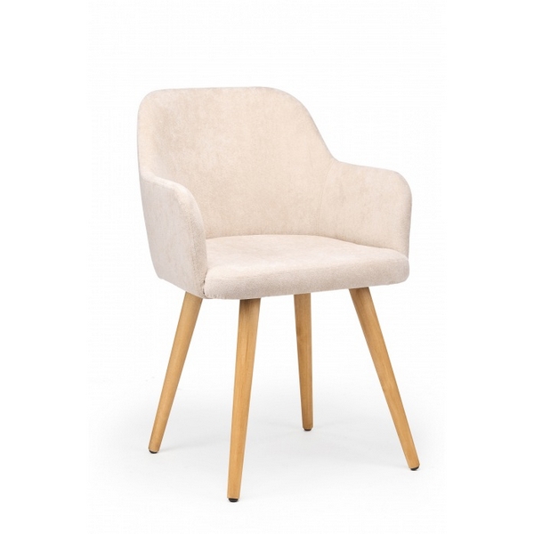 Изображение товара Обеденный стул Notta 631761 из светлого дерева с велюровой обивкой