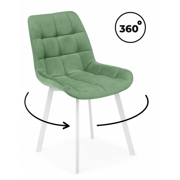 Изображение товара Стул на металлокаркасе Челси 360 П фисташковый (zd 651) / белый np 632508