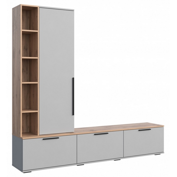 

ТВ-тумба Филеста шиншилла серая / дуб вотан 664896 Woodville, 664896